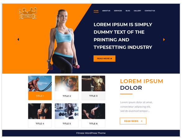 wP fitness wordpress theme